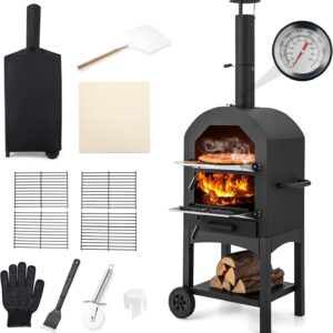 Four à Pizza Extérieur GYMAX 162CM avec Accessoires Complets