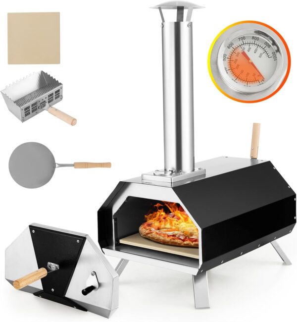 GYMAX Four à Pizza Extérieur 30CM A+++